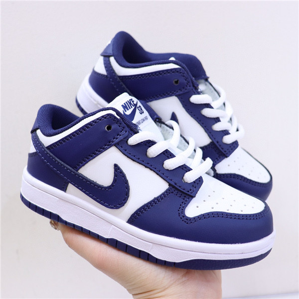 Youth Running Weapon SB Dunk White/Blue Shoes 005